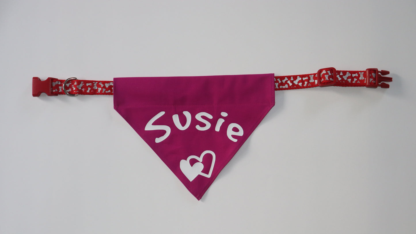 Personalised Pet Bandana - Hearts