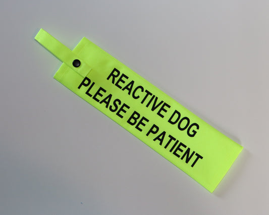 Reactive Dog - Please Be Patient Fluorescent Dog Lead Sleeve