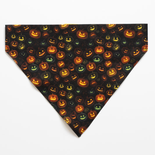 Pumpkin Patch Glow Jack-o'-Lantern Dog Bandana