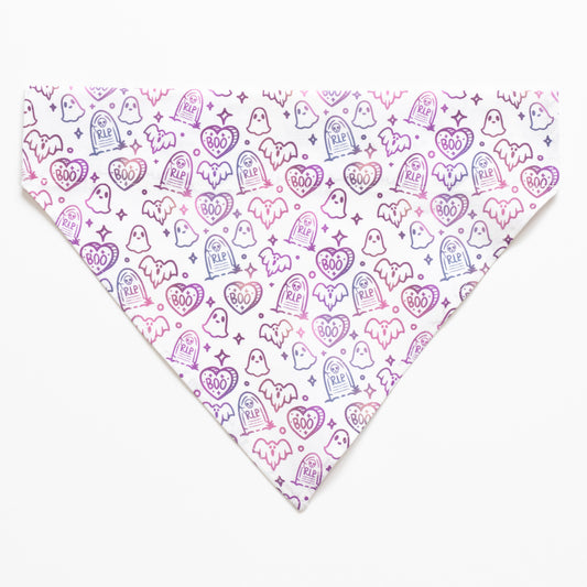 Spooky Sweet Pastel Ghost Dog Bandana